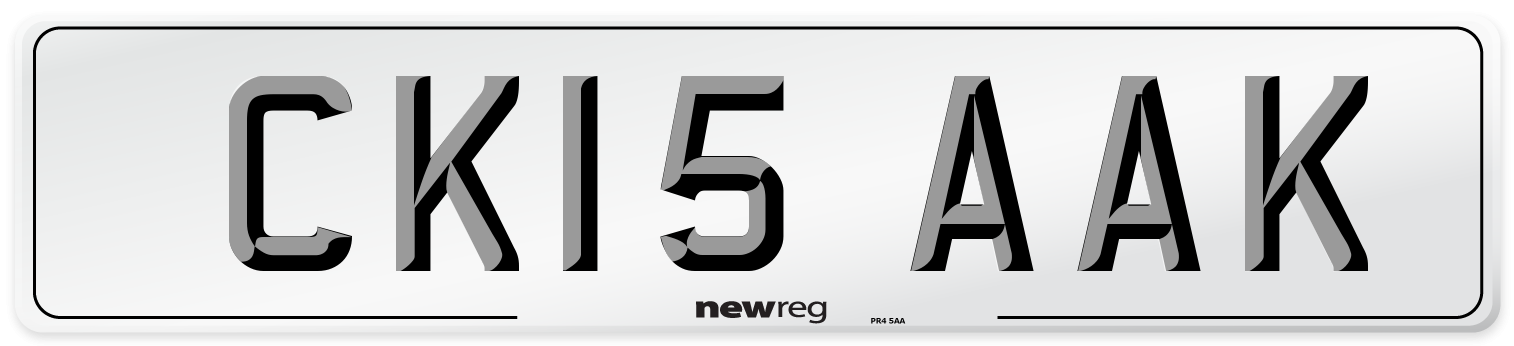 CK15 AAK Number Plate from New Reg